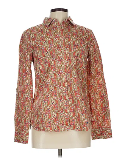 Pre-owned Talbots Long Sleeve Blouse In Red