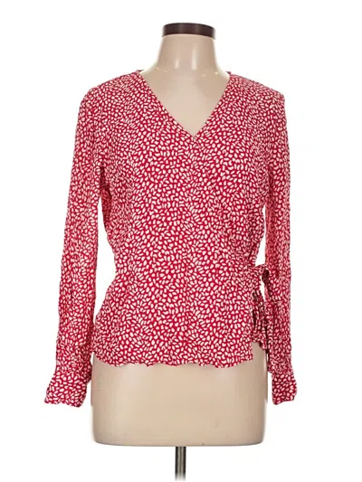 Pre-owned Talbots Long Sleeve Blouse In Red