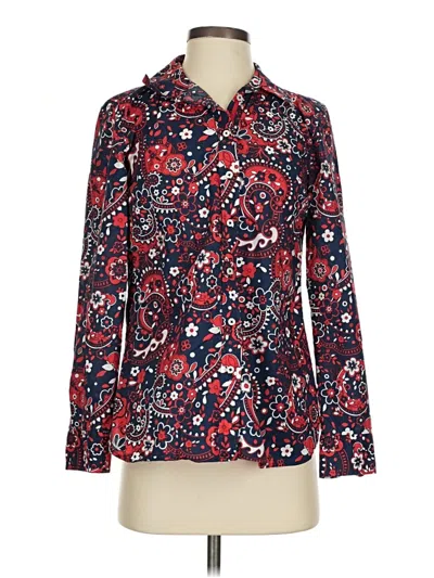 Pre-owned Talbots Long Sleeve Blouse In Red