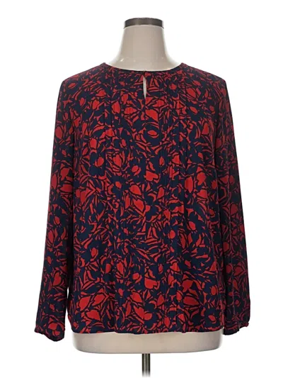 Pre-owned Talbots Long Sleeve Blouse In Red