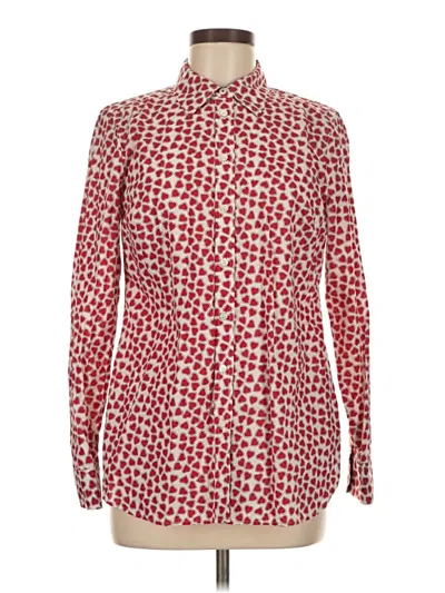 Pre-owned Talbots Long Sleeve Blouse In Red