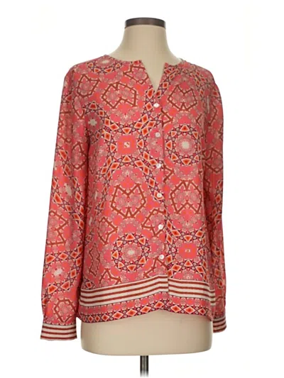 Pre-owned Talbots Long Sleeve Blouse In Red