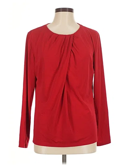 Pre-owned Talbots Long Sleeve Blouse In Red