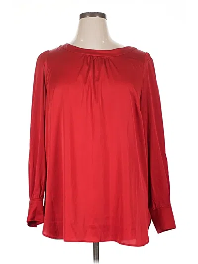 Pre-owned Talbots Long Sleeve Blouse In Red