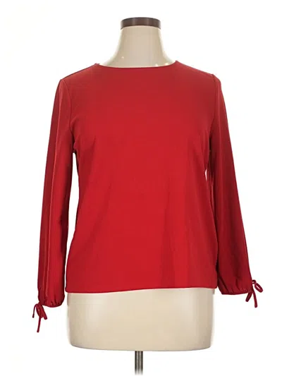 Pre-owned Talbots Long Sleeve Blouse In Red