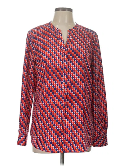 Pre-owned Talbots Long Sleeve Blouse In Red
