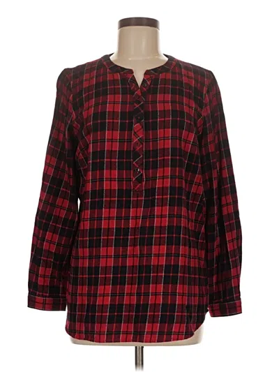 Pre-owned Talbots Long Sleeve Blouse In Red