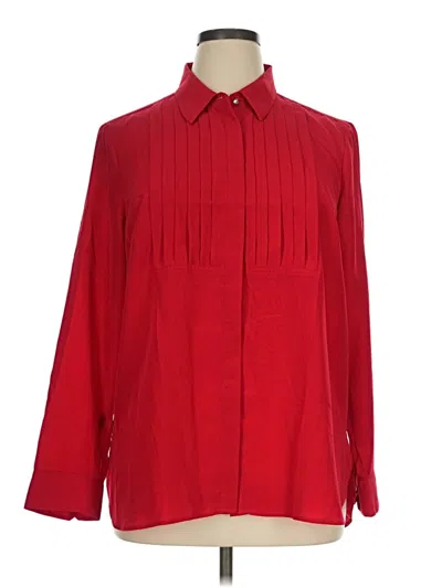 Pre-owned Talbots Long Sleeve Blouse In Red