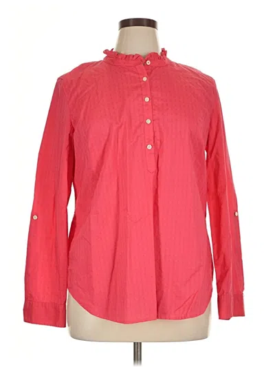 Pre-owned Talbots Long Sleeve Blouse In Red