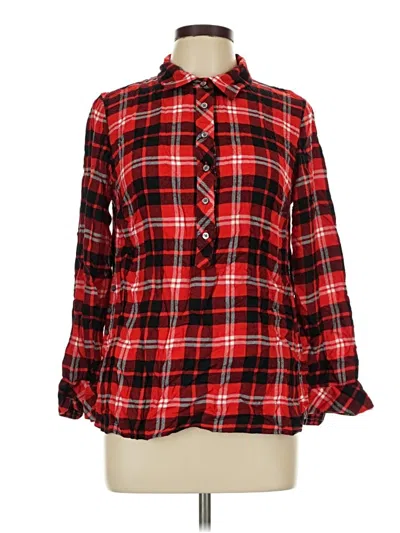 Pre-owned Talbots Long Sleeve Blouse In Red