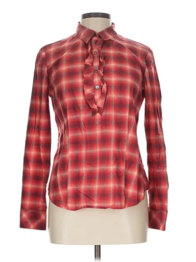 Pre-owned Talbots Long Sleeve Blouse In Red