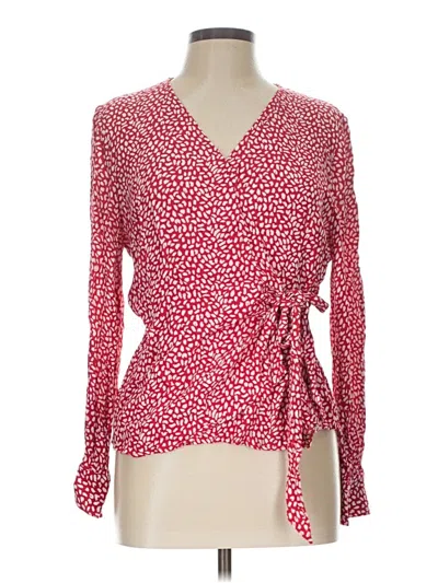 Pre-owned Talbots Long Sleeve Blouse In Red