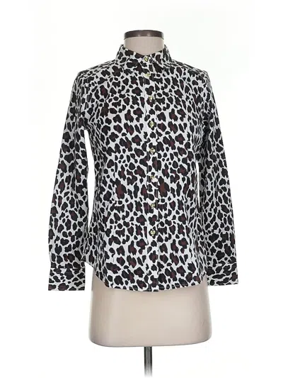 Pre-owned Talbots Long Sleeve Blouse In Silver