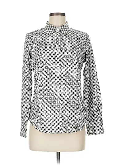 Pre-owned Talbots Long Sleeve Blouse In Silver