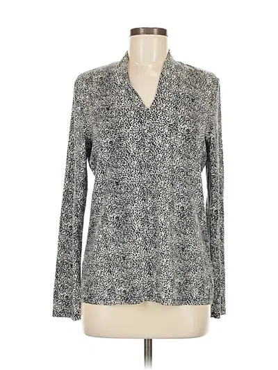 Pre-owned Talbots Long Sleeve Blouse In Silver