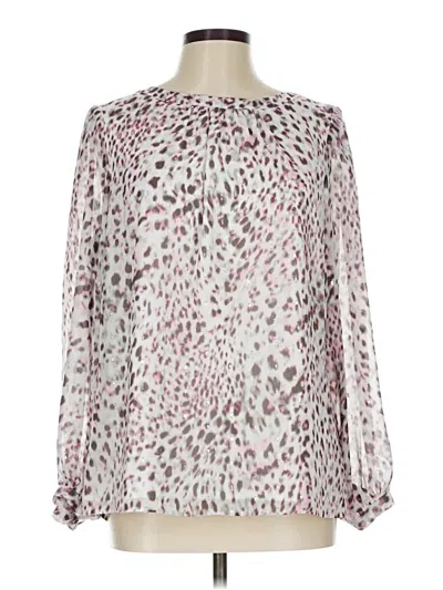 Pre-owned Talbots Long Sleeve Blouse In Silver