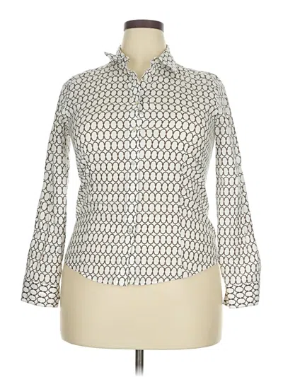 Pre-owned Talbots Long Sleeve Blouse In Silver