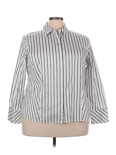 Pre-owned Talbots Long Sleeve Blouse In Silver