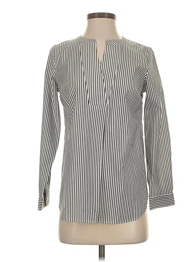 Pre-owned Talbots Long Sleeve Blouse In Silver