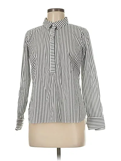 Pre-owned Talbots Long Sleeve Blouse In Silver