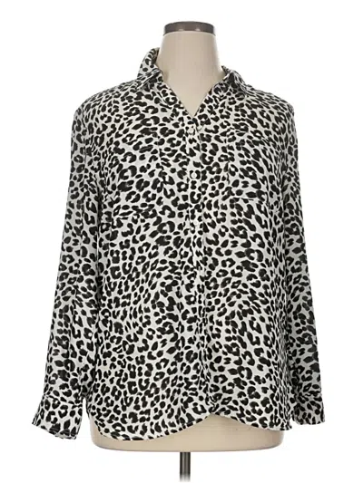 Pre-owned Talbots Long Sleeve Blouse In Silver