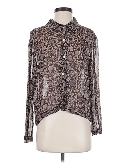 Pre-owned Talbots Long Sleeve Blouse In Silver