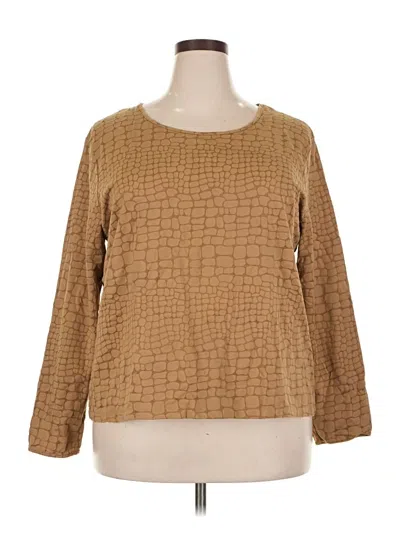 Pre-owned Talbots Long Sleeve Blouse In Tan