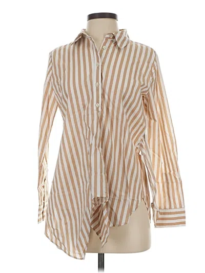 Pre-owned Talbots Long Sleeve Blouse In Tan