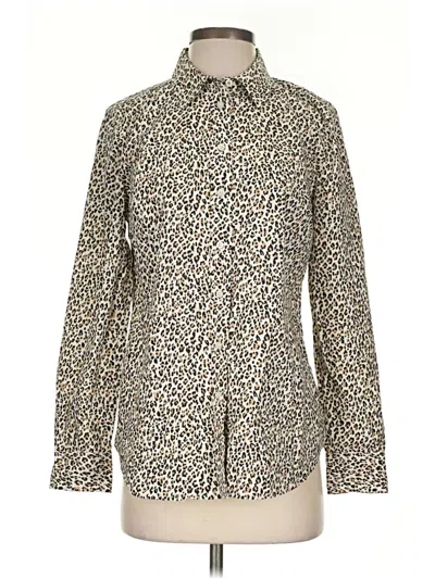 Pre-owned Talbots Long Sleeve Blouse In Tan