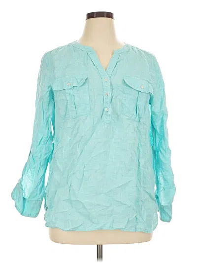 Pre-owned Talbots Long Sleeve Blouse In Teal