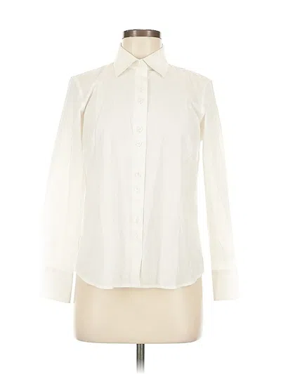 Pre-owned Talbots Long Sleeve Blouse In White