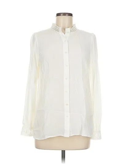 Pre-owned Talbots Long Sleeve Blouse In White