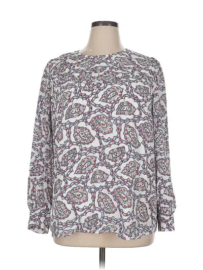 Pre-owned Talbots Long Sleeve Blouse In White