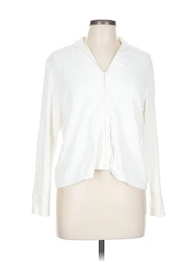 Pre-owned Talbots Long Sleeve Blouse In White