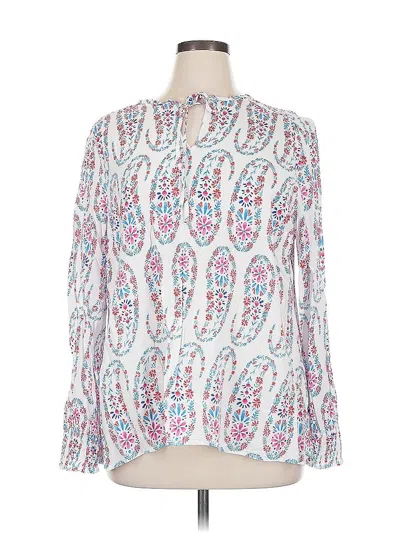 Pre-owned Talbots Long Sleeve Blouse In White