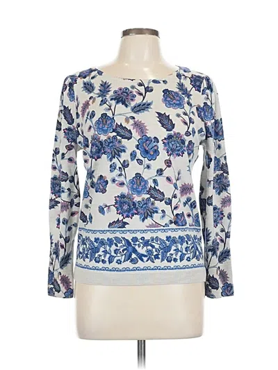 Pre-owned Talbots Long Sleeve Blouse In White