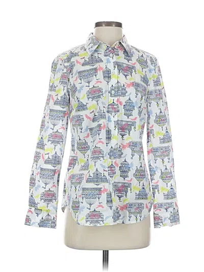 Pre-owned Talbots Long Sleeve Blouse In White