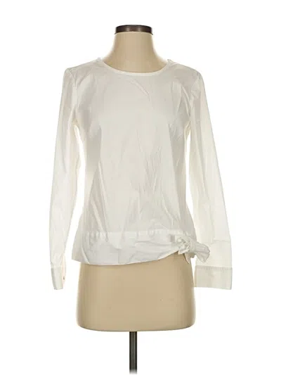 Pre-owned Talbots Long Sleeve Blouse In White