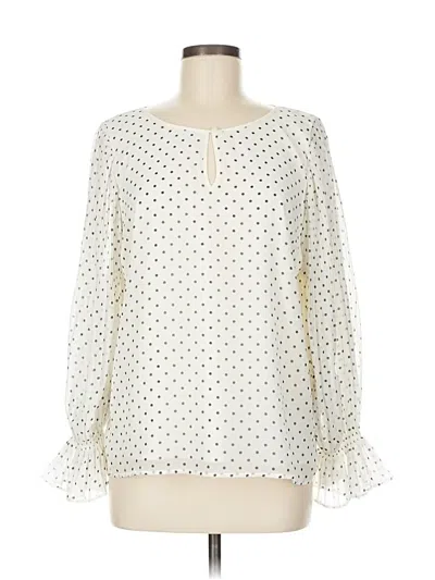 Pre-owned Talbots Long Sleeve Blouse In White