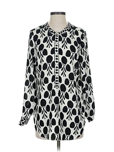 Pre-owned Talbots Long Sleeve Blouse In White