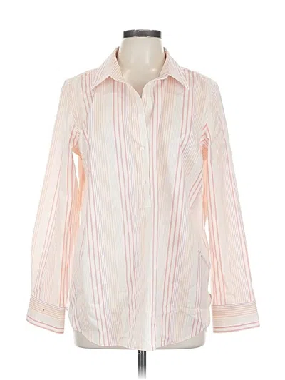 Pre-owned Talbots Long Sleeve Blouse In White