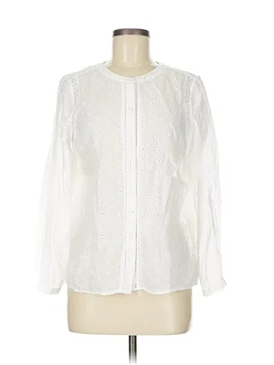 Pre-owned Talbots Long Sleeve Blouse In White