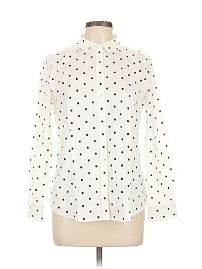 Pre-owned Talbots Long Sleeve Blouse In White