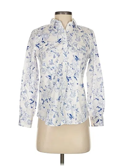 Pre-owned Talbots Long Sleeve Blouse In White