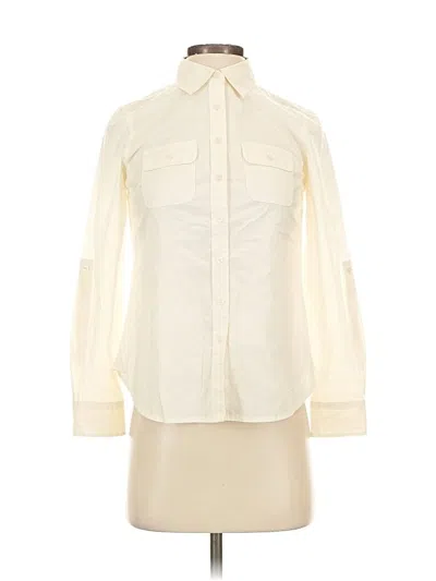 Pre-owned Talbots Long Sleeve Blouse In White