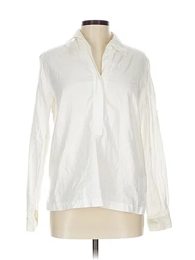 Pre-owned Talbots Long Sleeve Blouse In White