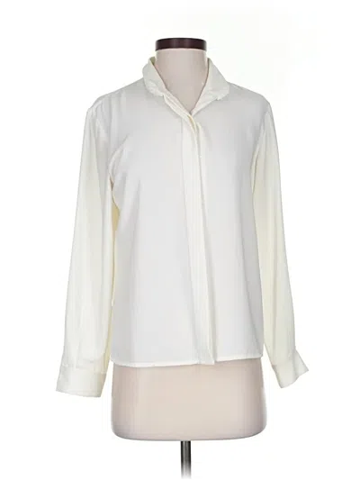 Pre-owned Talbots Long Sleeve Blouse In White