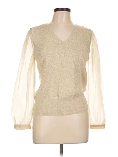 Pre-owned Talbots Long Sleeve Blouse In White