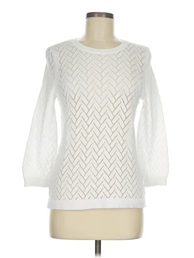 Pre-owned Talbots Long Sleeve Blouse In White