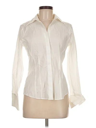 Pre-owned Talbots Long Sleeve Blouse In White